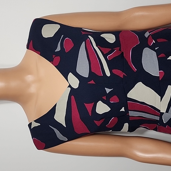 George Mark Eisen  Knee Length Dress Womens Size 16 Multicolored Abstract Casual - Picture 3 of 9